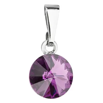 Evolution Group Přívěsek bižuterie se Swarovski krystaly fialový kulatý 54018.3 amethyst