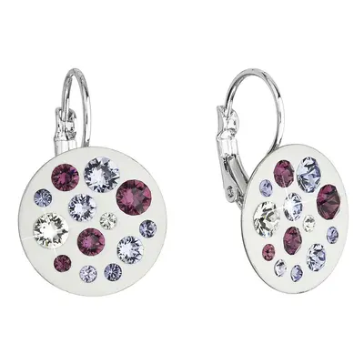 Evolution Group Náušnice bižuterie se Swarovski krystaly fialové kulaté 51034.3 violet