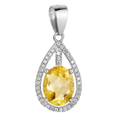 Evolution Group Stříbrný přívěsek slza žlutý zirkon 14034.3 citrine