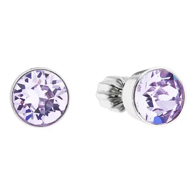 Evolution Group Stříbrné náušnice pecka se Swarovski krystaly fialové kulaté 31113.3 violet