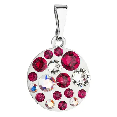 Evolution Group Přívěsek bižuterie se Swarovski krystaly červený kulatý 54023.3 ruby