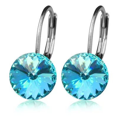 S4U Šperky4U Ocelové náušnice - Aquamarine, 8 mm - NBSS08-AQ