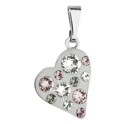 Evolution Group Přívěsek bižuterie se Swarovski krystaly šedé srdce 54027.3 vintage rose