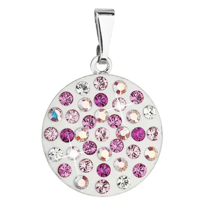 Evolution Group Přívěsek bižuterie se Swarovski krystaly růžový kulatý 54021.3 rose