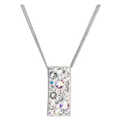 Evolution Group Stříbrný náhrdelník se Swarovski krystaly obdélník 32074.2 ab efekt