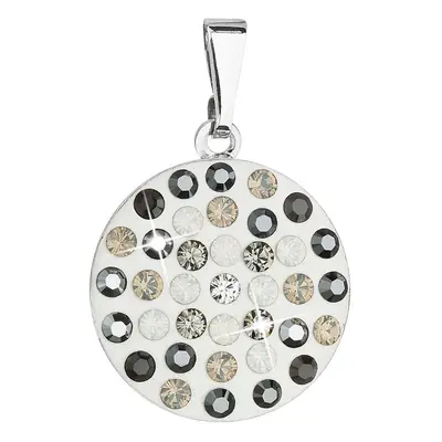 Evolution Group Přívěsek bižuterie se Swarovski krystaly šedý kulatý 54021.3 grey