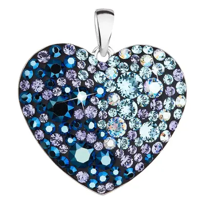 Evolution Group Stříbrný přívěsek s krystaly Swarovski modré srdce 34243.3 blue style