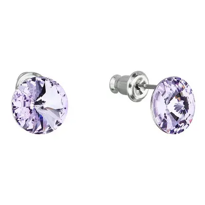 Evolution Group Náušnice bižuterie se Swarovski krystaly fialové kulaté 51037.3 violet