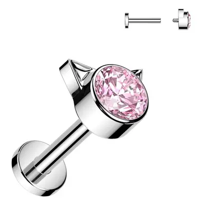 MARRE Piercing do brady titan Kitty (růžový 1,2 x 6 mm)