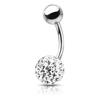 S4U Šperky4U Piercing do pupíku s kamínky Crystals From Swarovski kulička 8mm (1,6 x 6 mm) - BS1