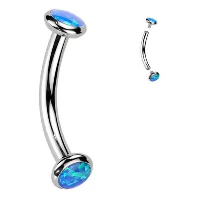 S4U Šperky4U Piercing do obočí TITAN, modrý opál - TIT1380-OP05