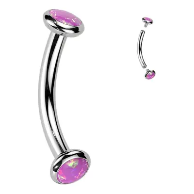 S4U Šperky4U Piercing do obočí TITAN, růžový opál - TIT1380-OP22