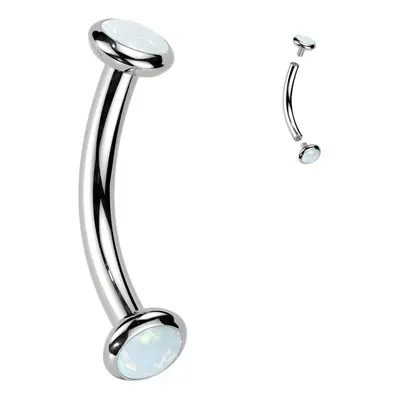 S4U Šperky4U Piercing do obočí TITAN, bílý opál - TIT1380-OP17