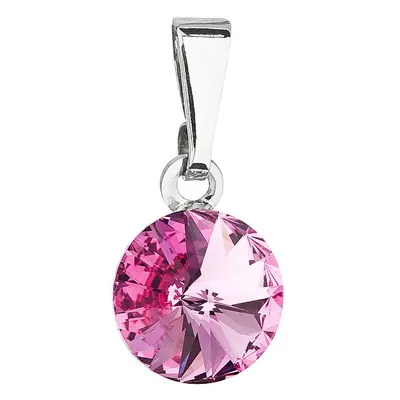 Evolution Group Přívěsek bižuterie se Swarovski krystaly růžový kulatý 54018.3 rose