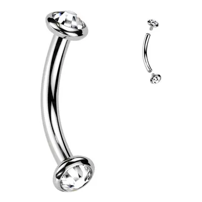 S4U Šperky4U Piercing do obočí TITAN (čirá) - TIT1381-C