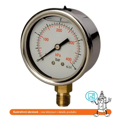 Pneumatics & Hydraulics Manometr glycerinový stranový 0/10 bar - M20x1,5