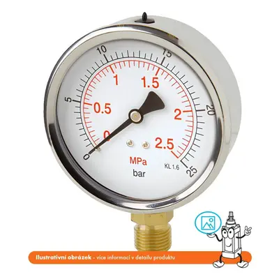 Pneumatics & Hydraulics Manometr robustní stranový 0/160 bar - 100 - 1/2"