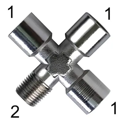 Pneumatics & Hydraulics X-šroubení s vnitřními závity G1/2" a vnějším závitem R1/2"