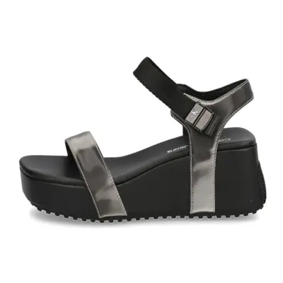 CALVIN KLEIN JEANS WEDGE BLOCK SANDAL METALLIC DC