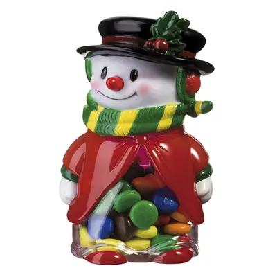 Christmas figurka Sněhulák - pokladnička s barevným dražé 110g