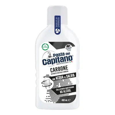 Pasta del Capitano ústní voda s rostlinným uhlím 400ml