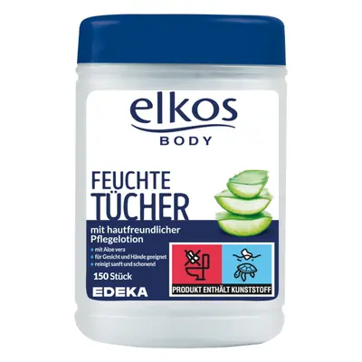 Elkos Vlhčené ubrousky Aloe vera v tubusu 150 ks