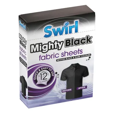 Swirl Mighty Black Černé prádlo ubrousky do pračky 12 ks