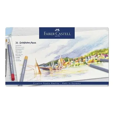 Faber-Castell Akvarelové pastelky Faber-Castell Goldfaber Aqua plechová krabička, 36 barev