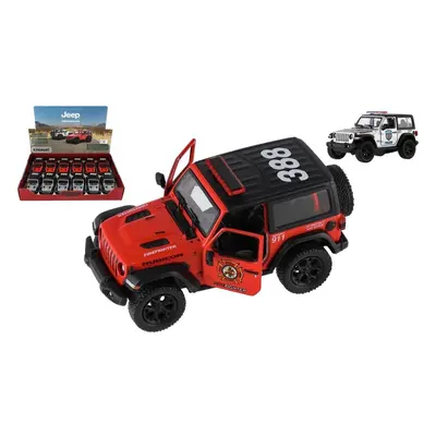 Teddies Auto Kinsmart Jeep Wrangler Policie 2018 kov/plast 12cm 2 barvy na zpětné nat.