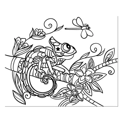 Malování pískem šablona Chameleon zentangle II.