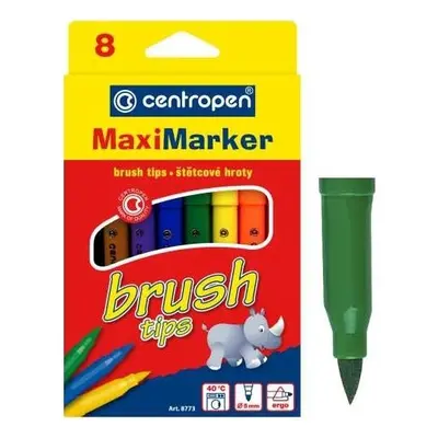 Centropen Popisovač 8773 Maxi Brush štětcový hrot 8 ks