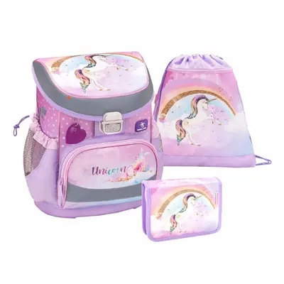 Belmil Školní batoh MiniFit 405-33 Rainbow Unicorn SET