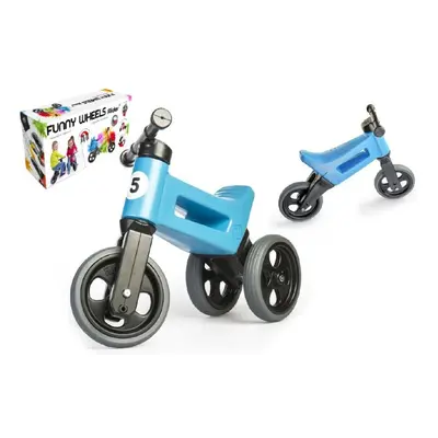 Teddies Odrážedlo modré FUNNY WHEELS 2v1 výška sedadla nastavitelná 28/31cm