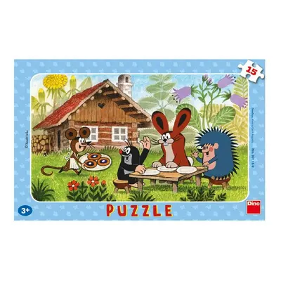 Dino Puzzle deskové Krtek na návštěvě 29,5x19cm 15 dílků