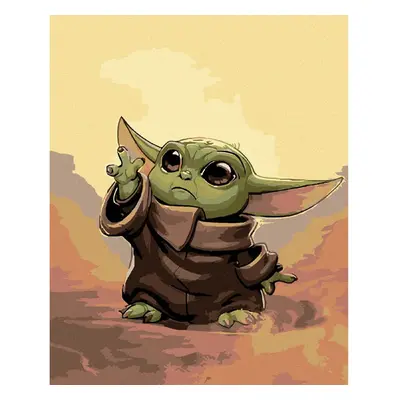 Figured Art Diamantové malování - BABY YODA na rámu 40x50 cm