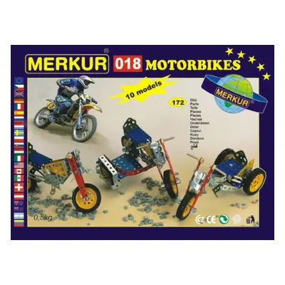 Merkur Toys Stavebnice MERKUR 018 Motocykly 10 modelů 182ks