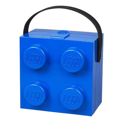 Lego box na svačinu s rukojetí - modrý