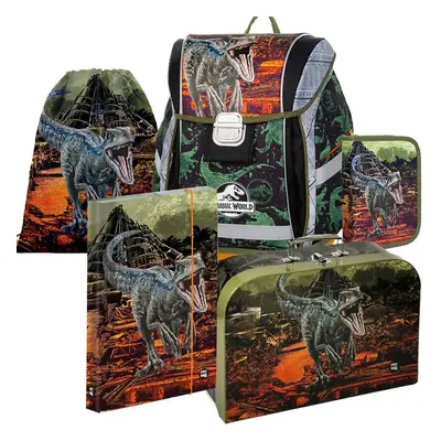 Karton P+P Školní aktovka Oxybag PREMIUM Light Jurassic World 23 5dílný set