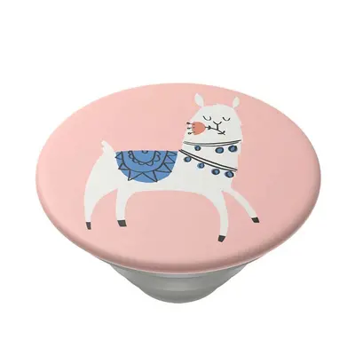 PopSockets PopTop Gen.2, Loyal Llama Lover, lama na růžovém pozadí, výměnný vršek