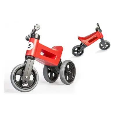 Teddies Odrážedlo červené FUNNY WHEELS 2v1 výška sedadla nastavitelná 28/31cm