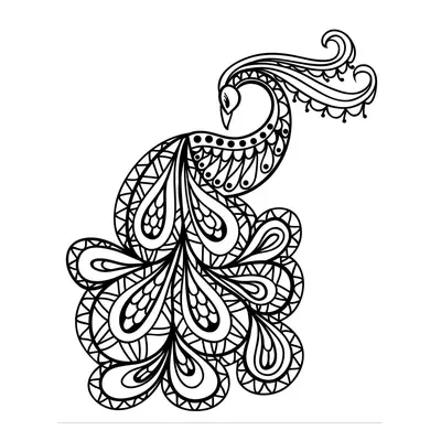 Malování pískem šablona Páv zentangle