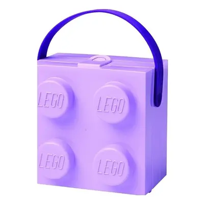 Lego box na svačinu s rukojetí - fialový