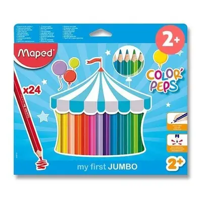 Trojhranné pastelky Color Peps Jumbo Maxi 24ks, Maped