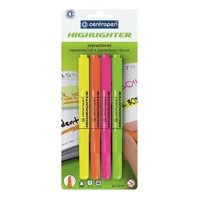 Centropen Zvýrazňovač 8722 Highlighter sada 4ks