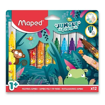 Maped Dětské fixy Jumbo Jungle Fever - 12 barev