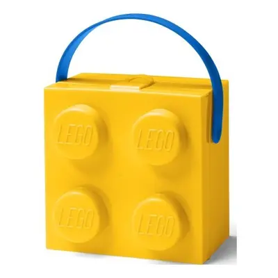 Lego box na svačinu s rukojetí - žlutý