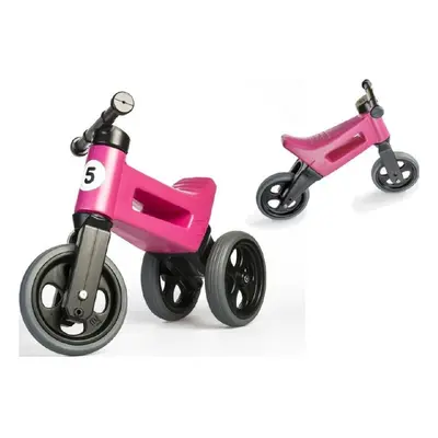 Teddies odrážedlo FUNNY WHEELS Rider Sport růžové 2v1, výška sedla 28/30cm 18m+