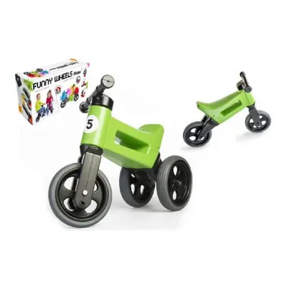 Teddies Odrážedlo zelené FUNNY WHEELS 2v1 výška sedadla nastavitelná 28/31cm