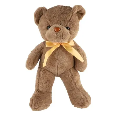 Teddies Medvěd/Medvídek s mašlí plyš 40cm hnědý