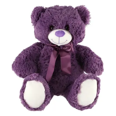 Teddies Medvěd s mašlí plyš 50cm fialový 0+